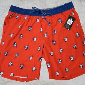 HURLEY BBQ Stay Fly Red American Flag Patriot Hang-Loose Volley Swim Shorts XL